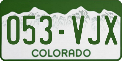 CO license plate 053VJX