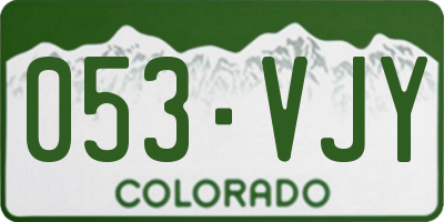 CO license plate 053VJY