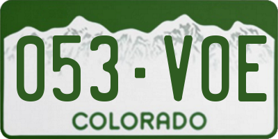CO license plate 053VOE