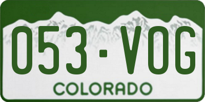 CO license plate 053VOG