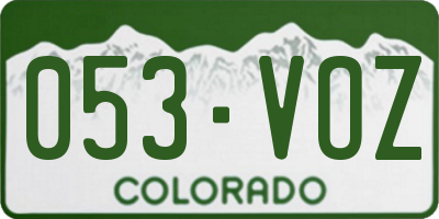 CO license plate 053VOZ