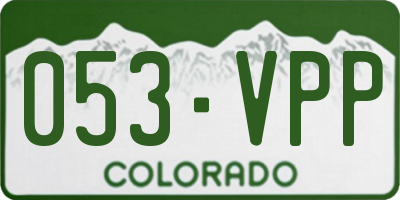 CO license plate 053VPP