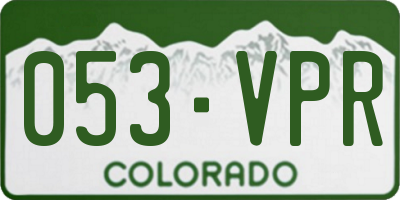 CO license plate 053VPR