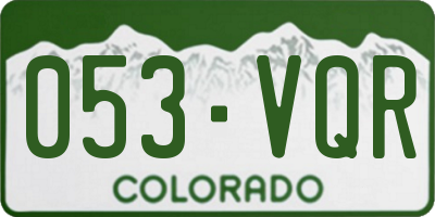 CO license plate 053VQR