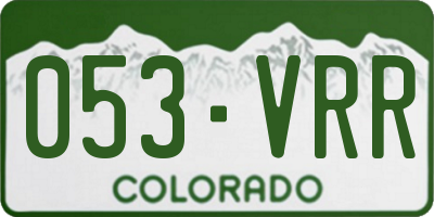 CO license plate 053VRR
