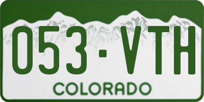 CO license plate 053VTH