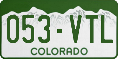 CO license plate 053VTL