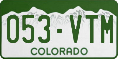 CO license plate 053VTM