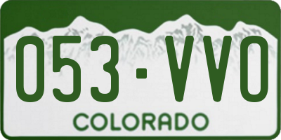 CO license plate 053VVO