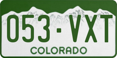 CO license plate 053VXT
