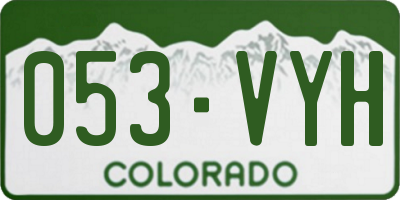 CO license plate 053VYH