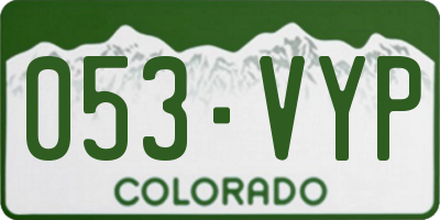 CO license plate 053VYP
