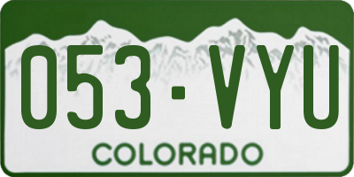 CO license plate 053VYU