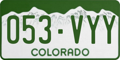 CO license plate 053VYY