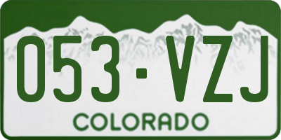 CO license plate 053VZJ