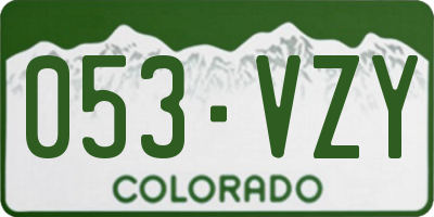 CO license plate 053VZY