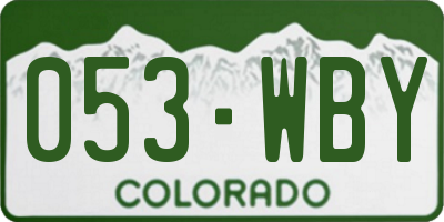 CO license plate 053WBY