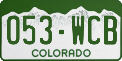 CO license plate 053WCB