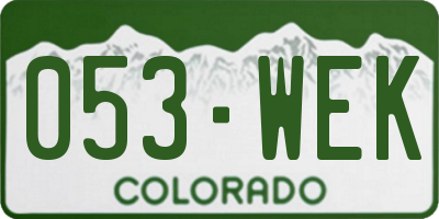CO license plate 053WEK