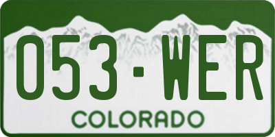 CO license plate 053WER