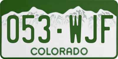 CO license plate 053WJF