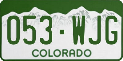 CO license plate 053WJG