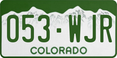 CO license plate 053WJR