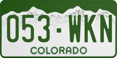 CO license plate 053WKN