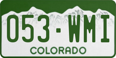 CO license plate 053WMI