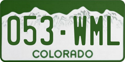 CO license plate 053WML