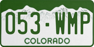 CO license plate 053WMP