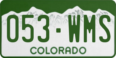 CO license plate 053WMS