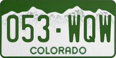 CO license plate 053WQW