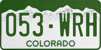 CO license plate 053WRH