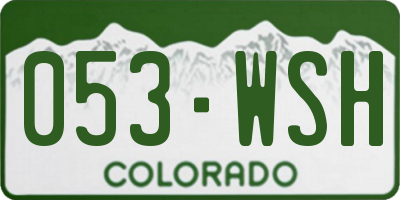 CO license plate 053WSH