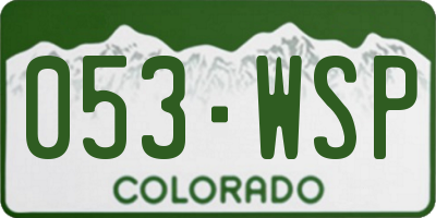 CO license plate 053WSP