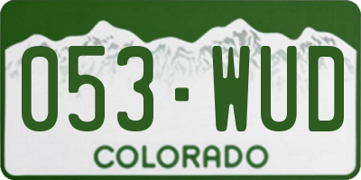 CO license plate 053WUD