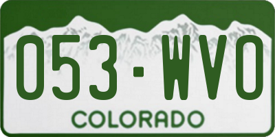 CO license plate 053WVO