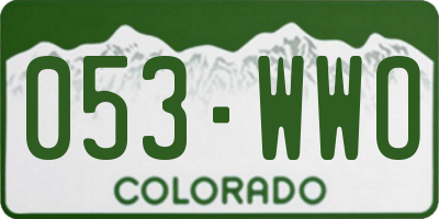 CO license plate 053WWO