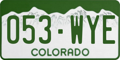 CO license plate 053WYE