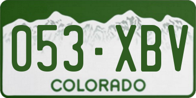 CO license plate 053XBV