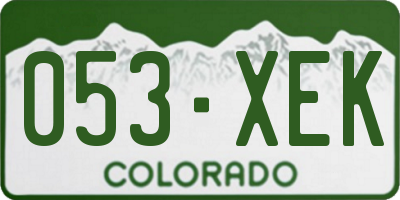 CO license plate 053XEK
