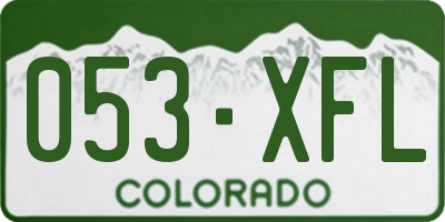 CO license plate 053XFL
