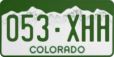 CO license plate 053XHH