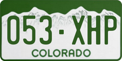 CO license plate 053XHP