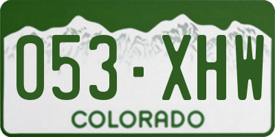 CO license plate 053XHW
