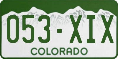 CO license plate 053XIX