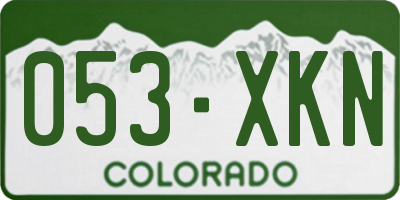 CO license plate 053XKN