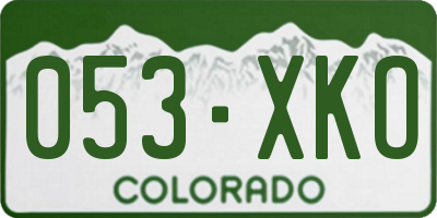CO license plate 053XKO
