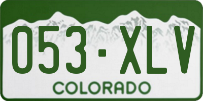 CO license plate 053XLV